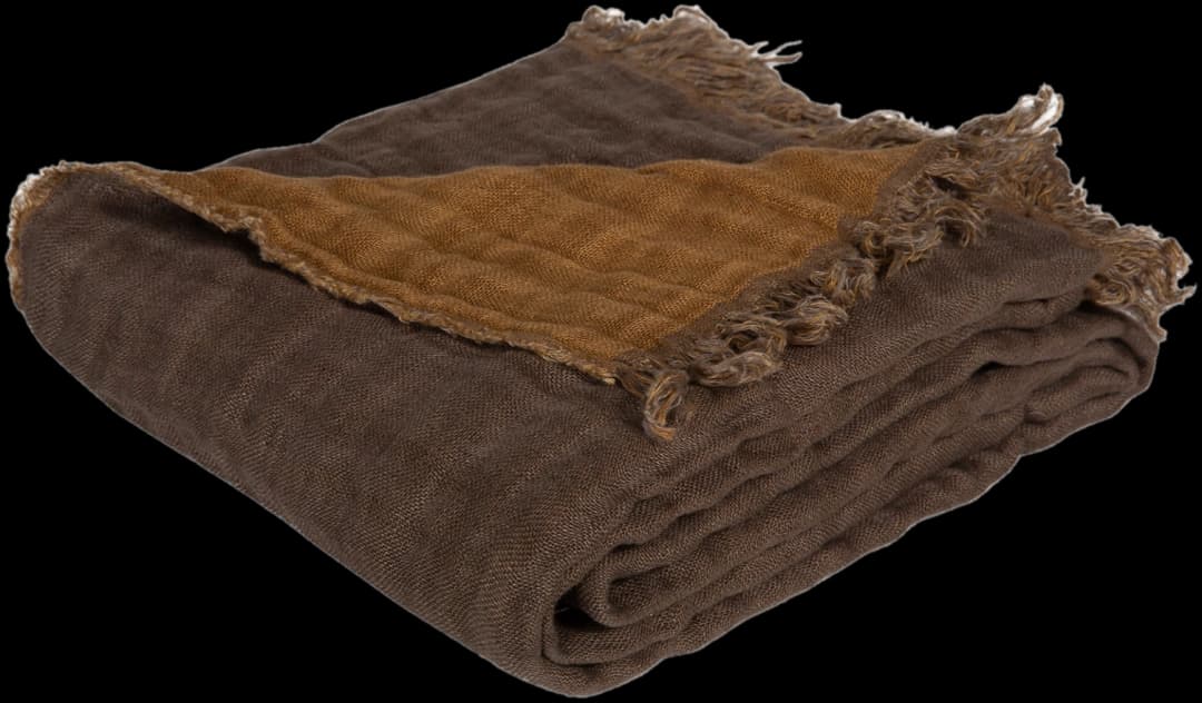 Manta Lino Baya Brownie / Tabac - 1,35x2,0 m.