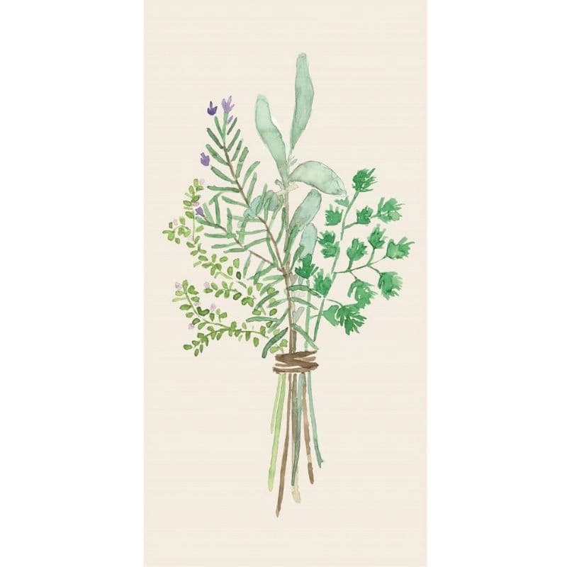 Servilletas Diseño Bouquet de Hierbas, 16 unidades de 10x20 cm
