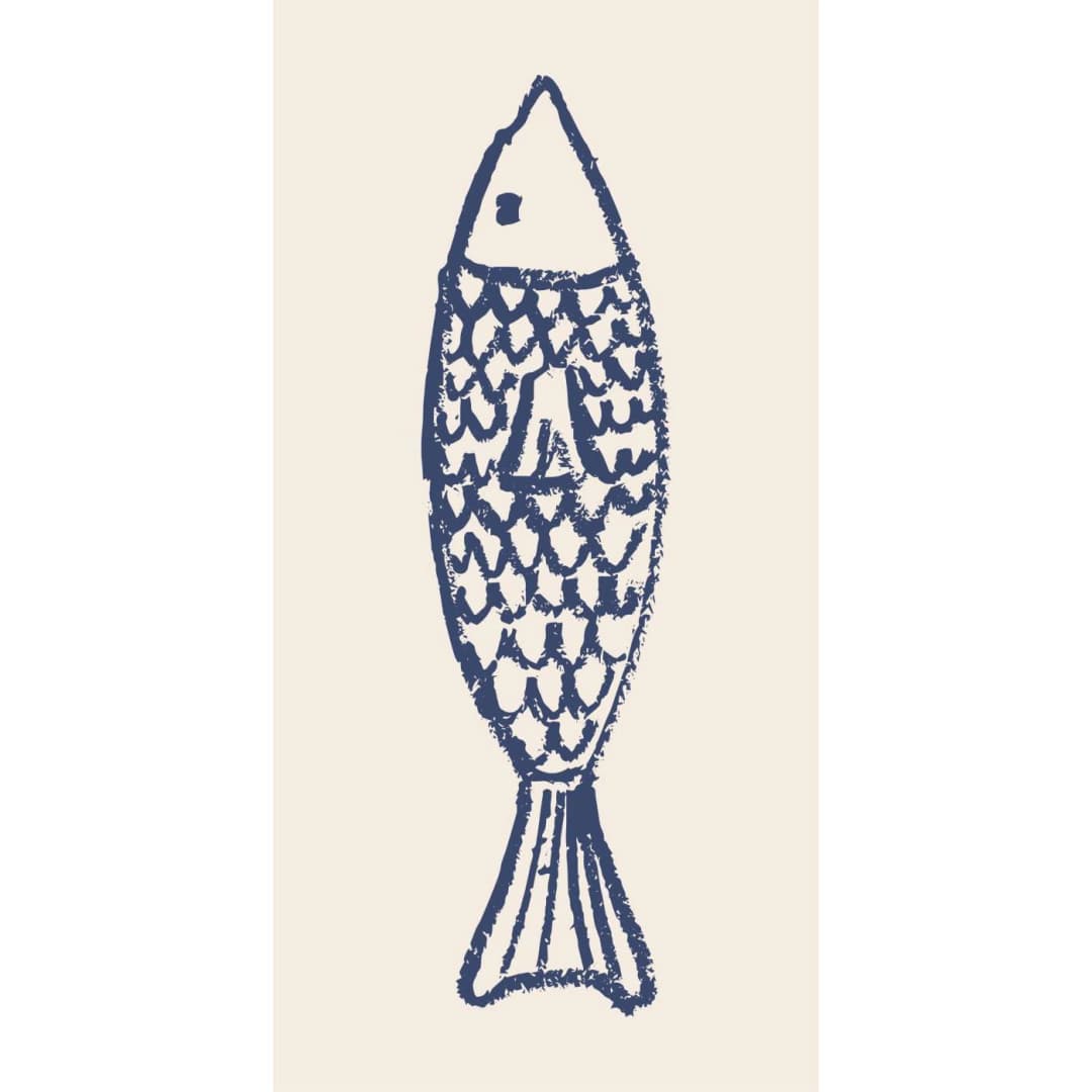 Servilletas Diseño Fish, 16 unidades de 10x20 cm