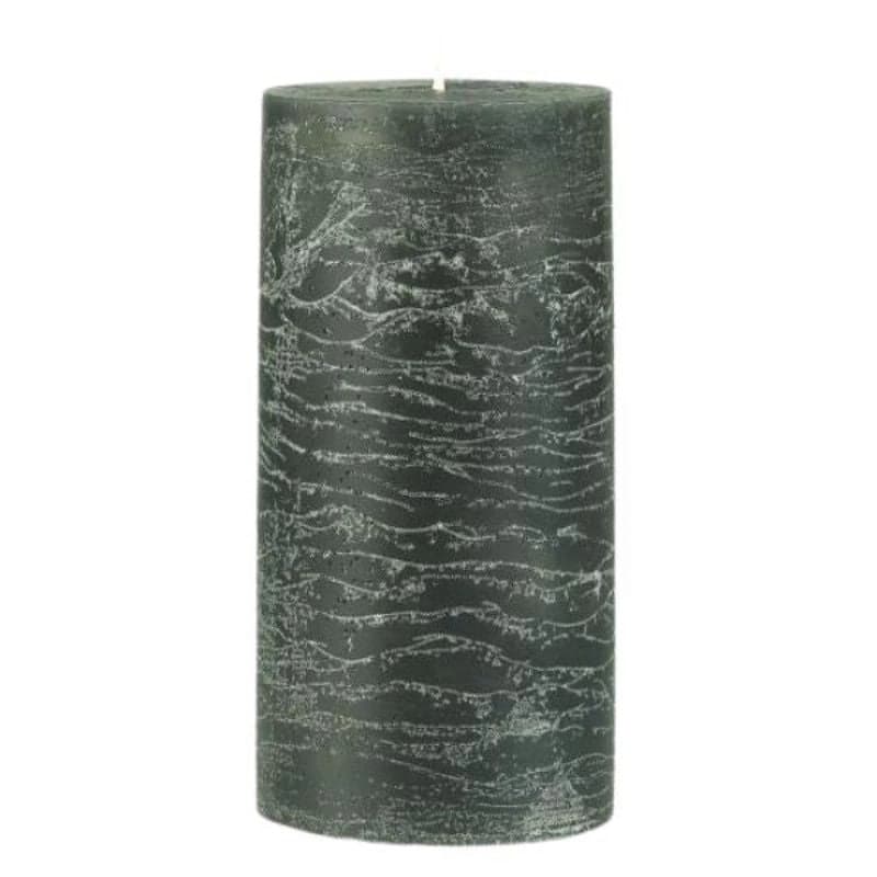 Vela Rústica Verde Oscuro H: 14 Ø: 7 cm