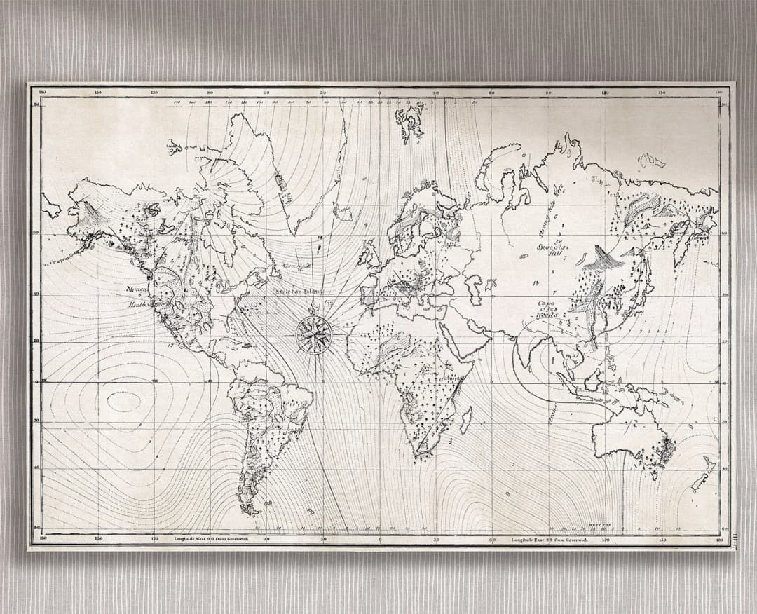 Cuadro Mapa del Tesoro horizontal - 120x75 cm / Lona tensada con bastidor