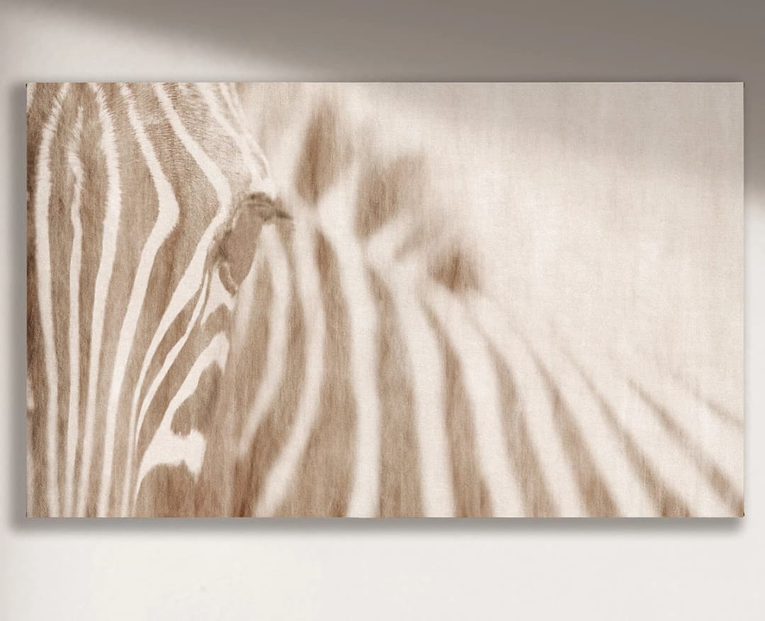 Cuadro Kenia horizontal - 220x130 cm / Lona tensada con bastidor + marco de madera negro