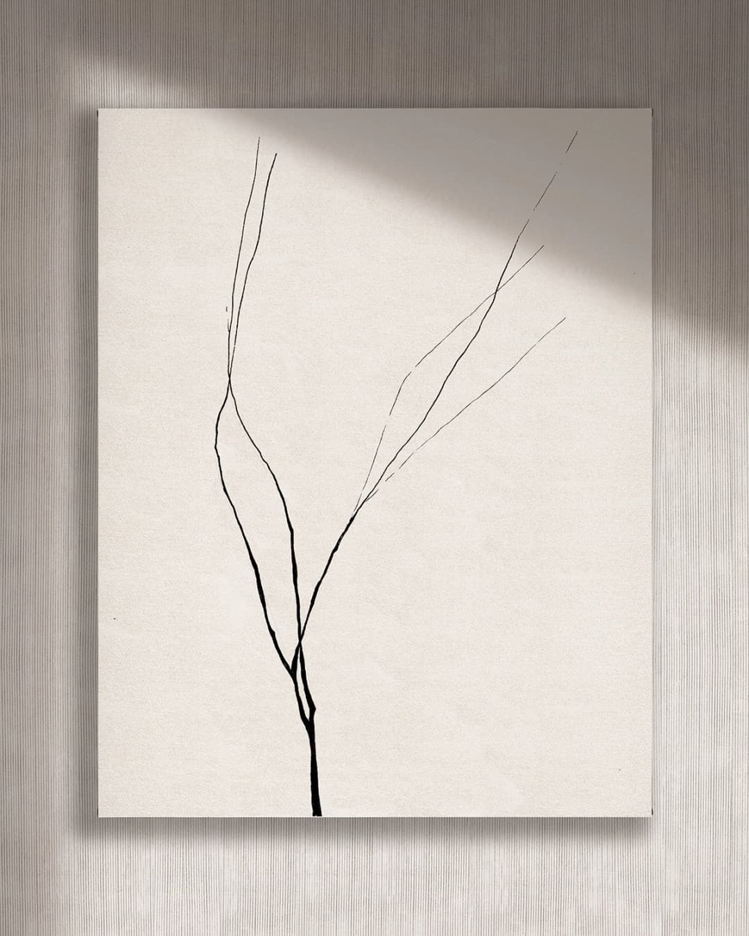 Cuadro Trazo 1 vertical - 140x175 cm / Lona tensada con bastidor + marco de madera negro