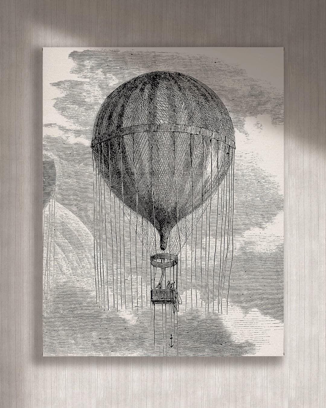Cuadro Globo grafito vertical - 120x150 cm / Lona tensada con bastidor