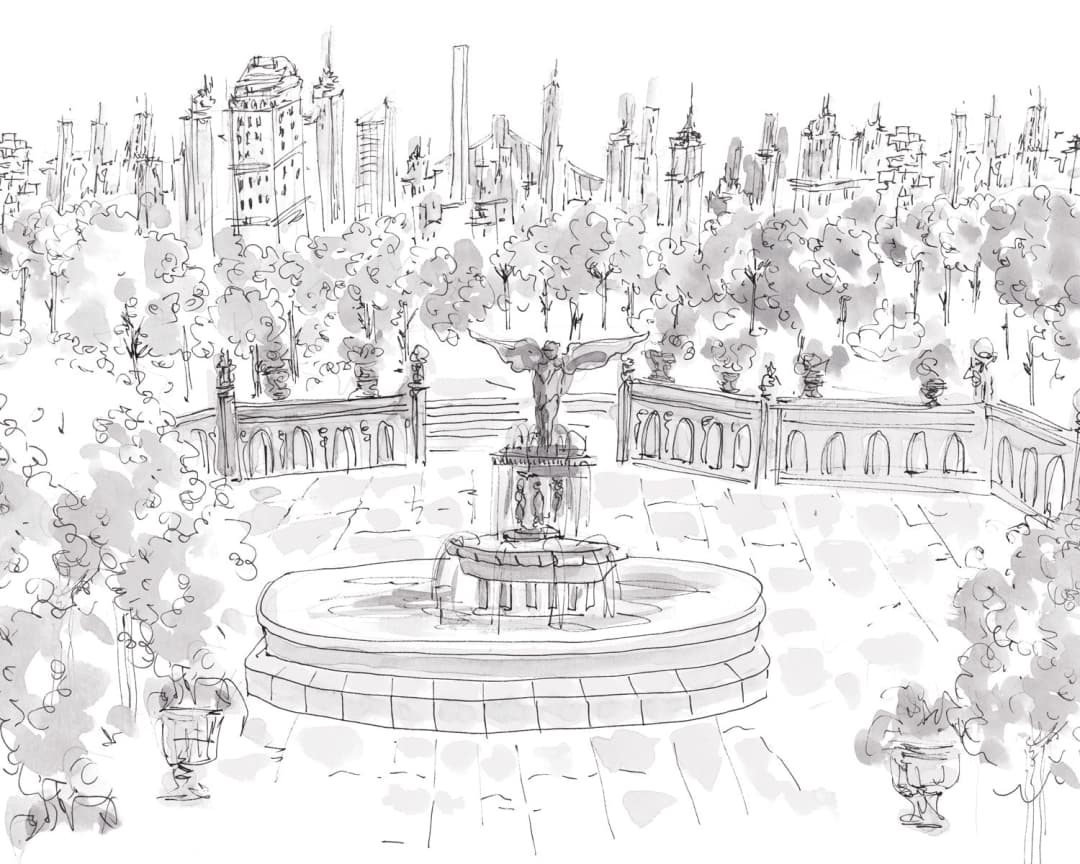 Papel mural Central Park blanco y negro (Manuel Santelices)