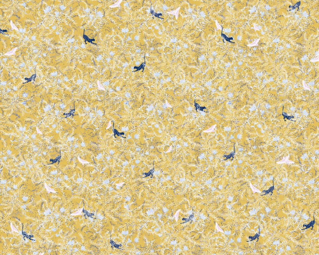 Papel mural Felino Amarillo (Tere Mujica)