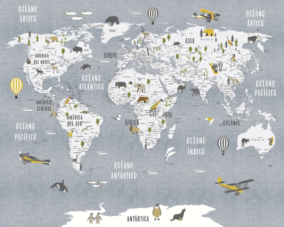 Mapa Animales azul