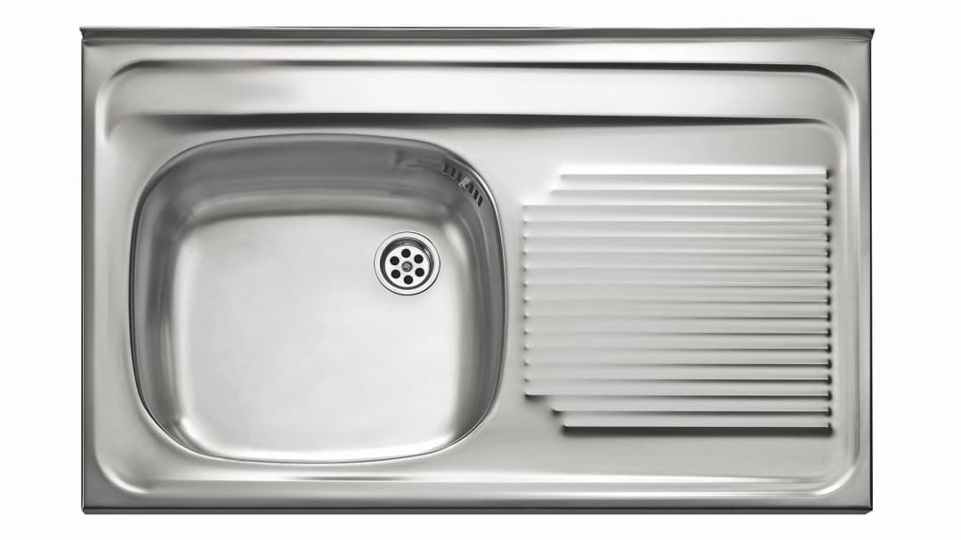 TEKA Lavaplatos Acero Inoxidable 80x50 cm — 1 Cubeta, Escurridor Derecho, Sobreponer
