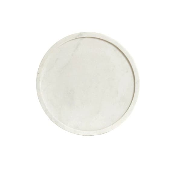 Plato decorativo mármol - Candy (Tres colores) - Blanco ø25