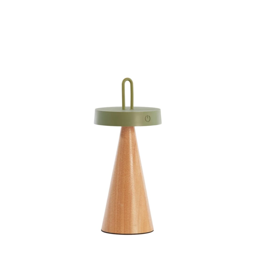 Lámpara sobremesa inalámbrica / recargable LED - Anakena wood - Verde