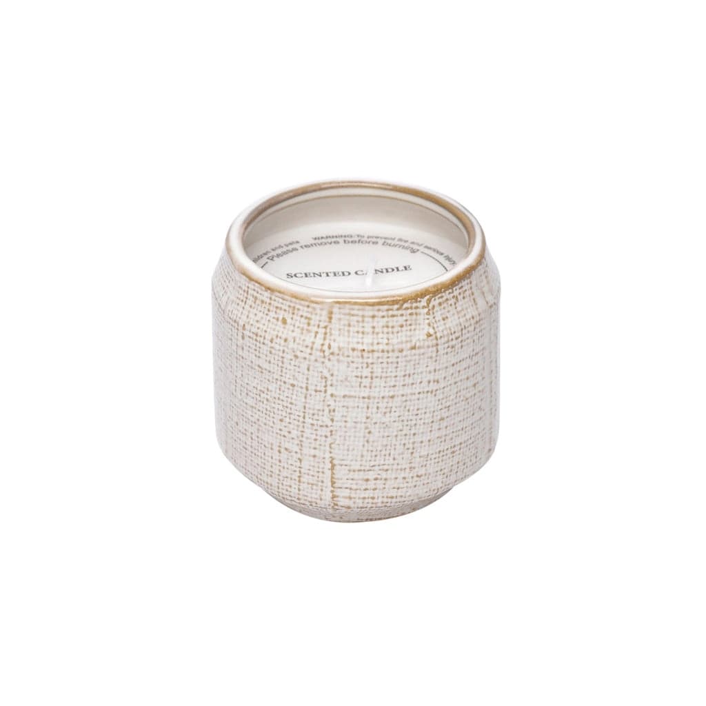 Vela aromática textura - Blanco brillante