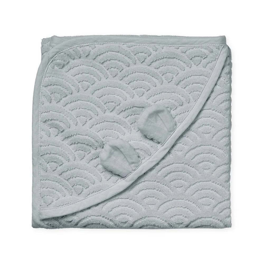 Toalla baby con capucha y orejas - GOTS Classic grey
