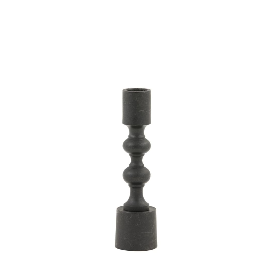 Candelabros madera Babs - Negro mate - Ø4.5x16 cm