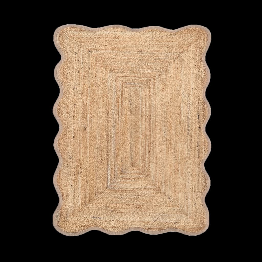 Alfombra yute scalloped - 140x200 cm