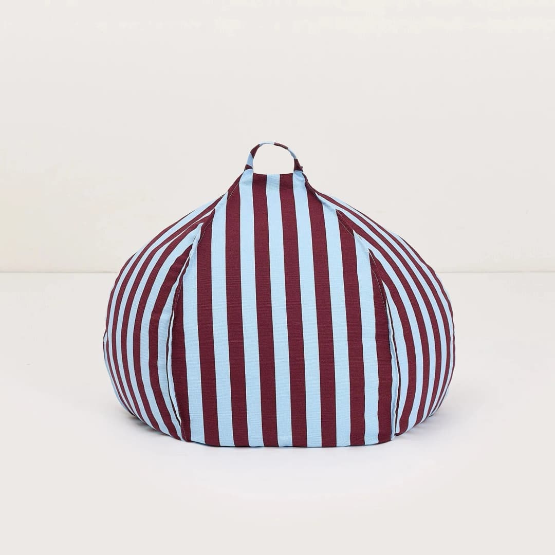Pouf redondo vibes - Burgundy blue stripes