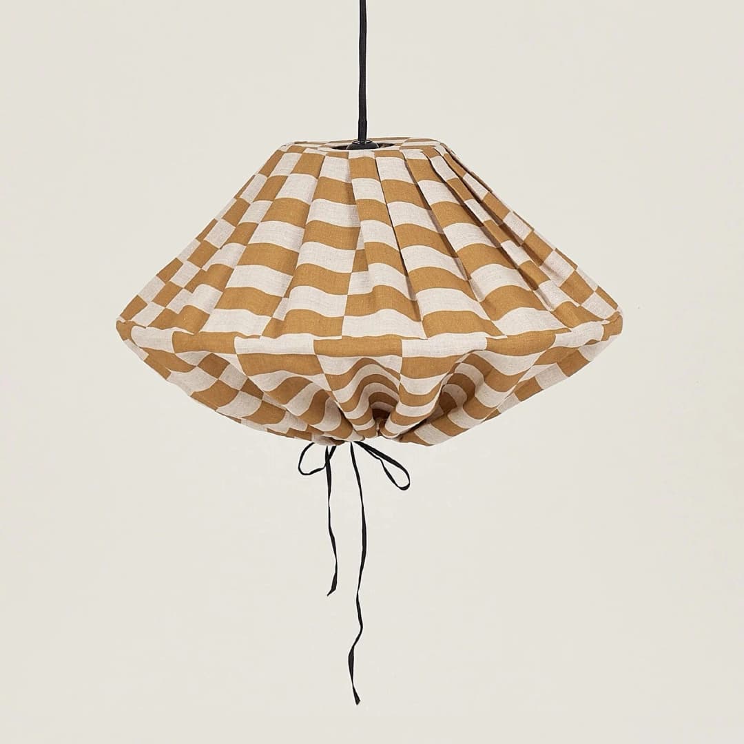 Lámpara colgante lino francés Yumi 50 cm - Mustard tiles
