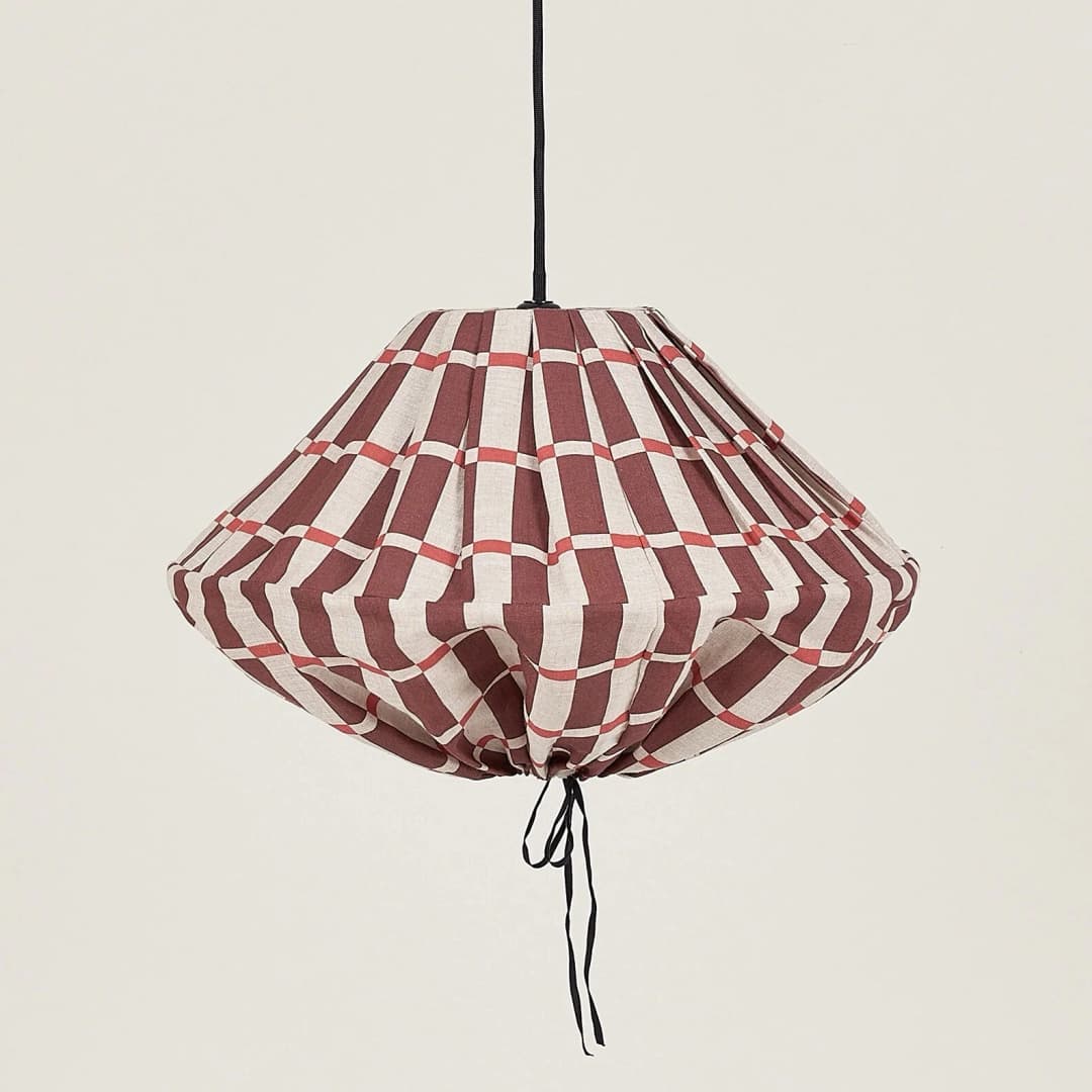 Lámpara colgante lino francés Yumi 50 cm - Maroon red mosaic