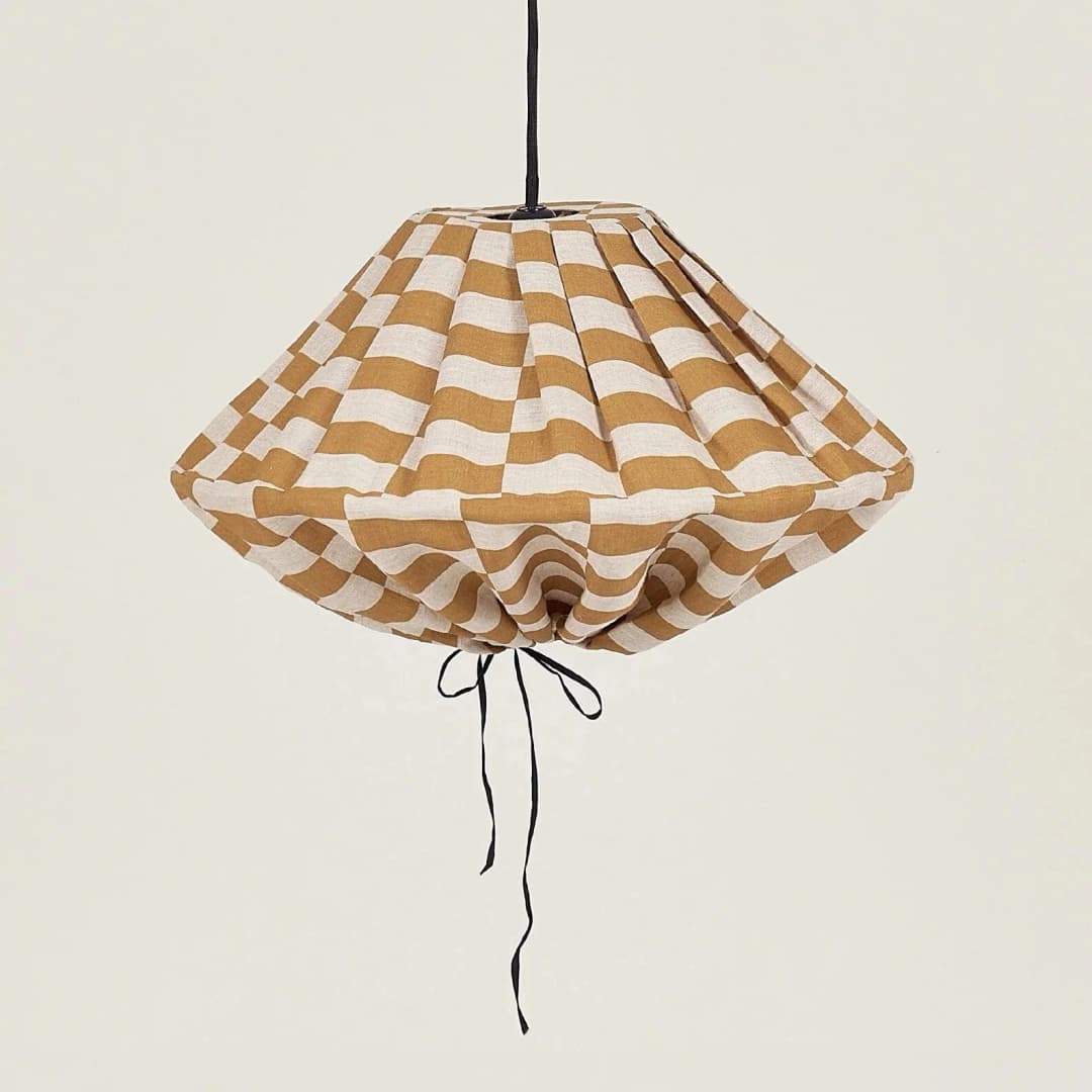 Lámpara colgante lino francés Yumi 50 cm - Mustard tiles