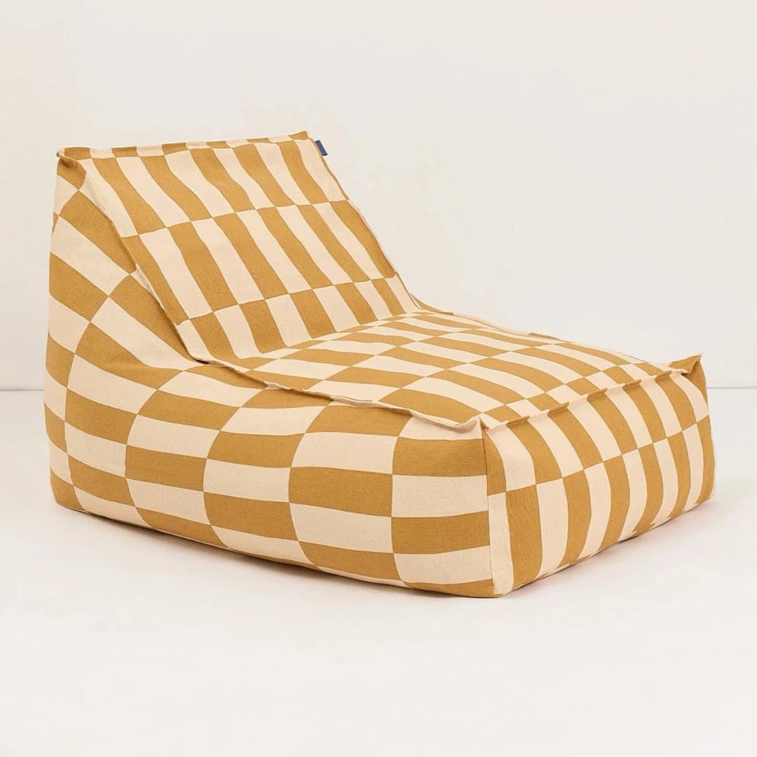 Pouf sillón long vibes (adulto) - Mustard and sand tiles
