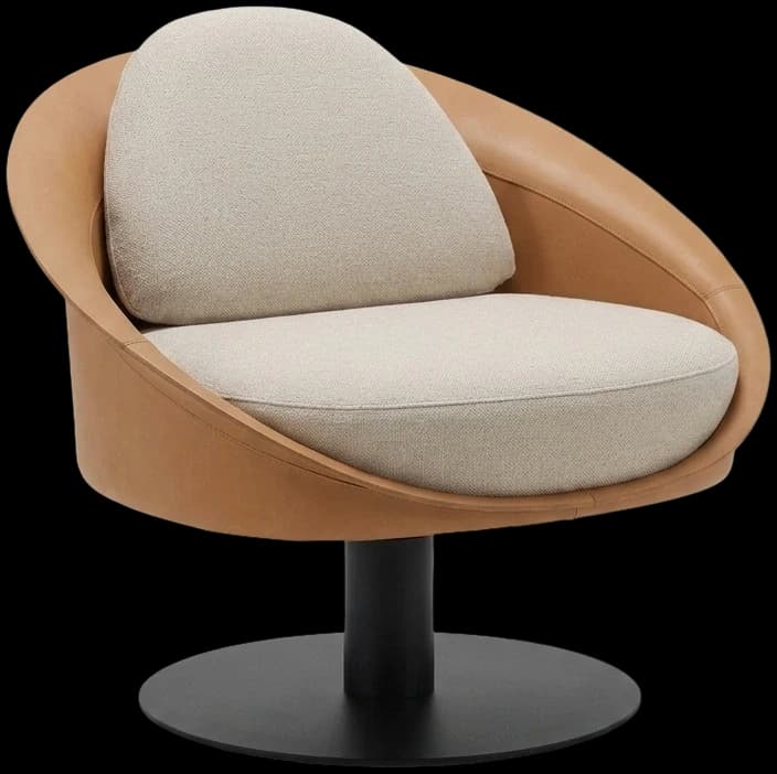 Sillon Mirai tela 240 cuero whiskey