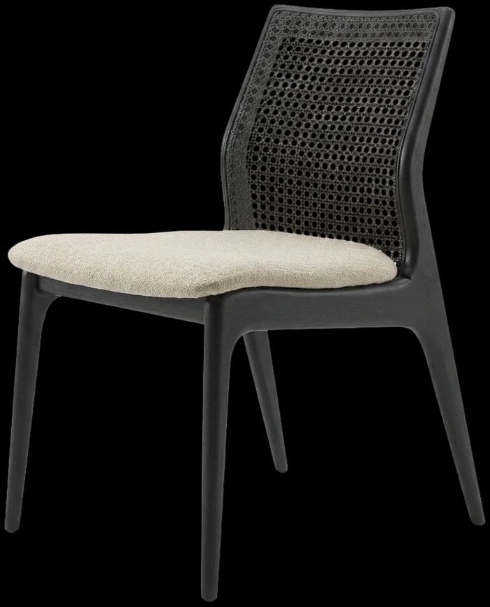 Silla Teo Ébano junco negro tapiz Aquaclean