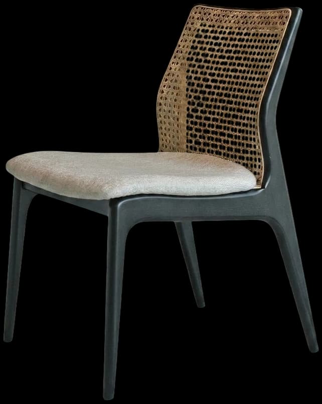 SILLA TEO EBANO JUNCO NATURAL TAPIZ AQUACLEAN