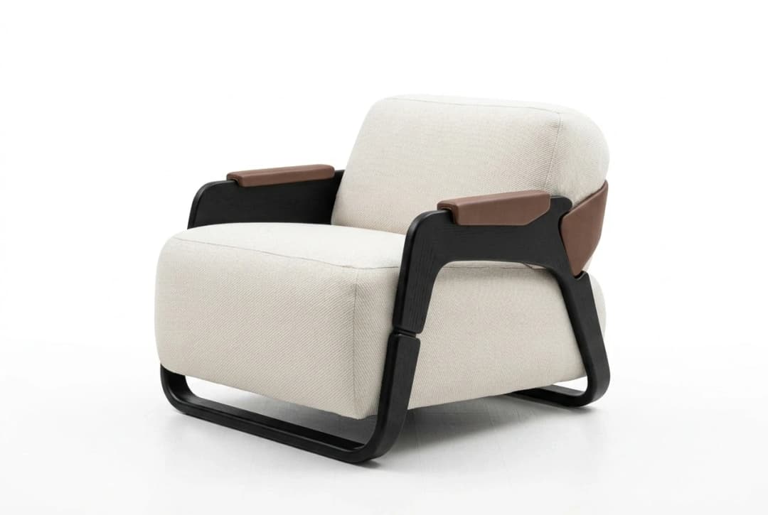 Sillón Hermes PEF PR19 cuero marrón