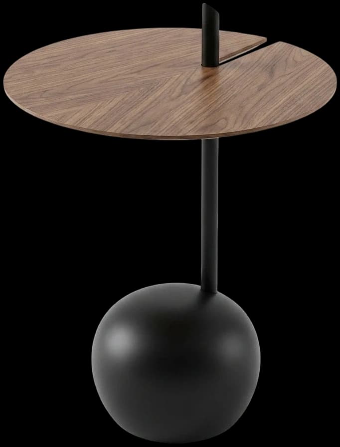 Mesa leaf Baja nogal - base y fierro negro