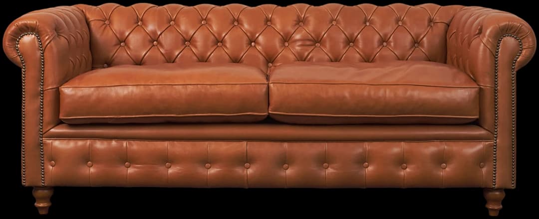 Sofá Chesterfield cojines cuero