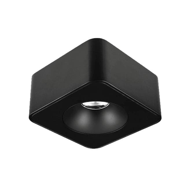 Plafon metal negro 11x11x6cm 1 luz 9W LED - TOPL0022