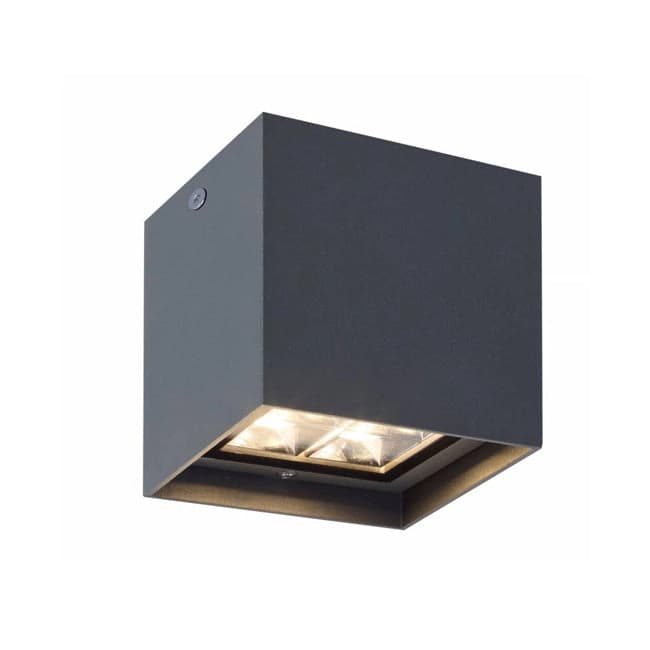 Plafón aluminio gris oscuro IP65 10x10 cm 12W LED - VKPL0007