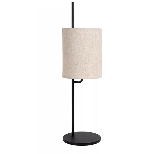 Lámpara de mesa metal negro pantalla de lino Ø18x64 cm - LULS0217