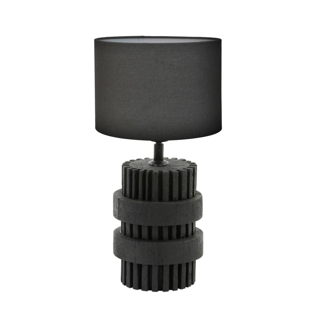 Lampara de mesa Ø15x30 cm madera negro mate E27 - LLLS0323
