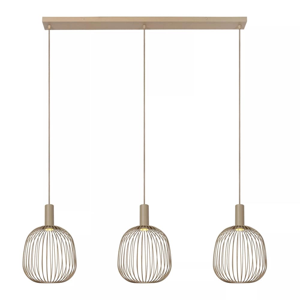 Lámpara colgante metal taupe 1,16 x 1,65 metro 3xGU10 (MR11) - LULC0363