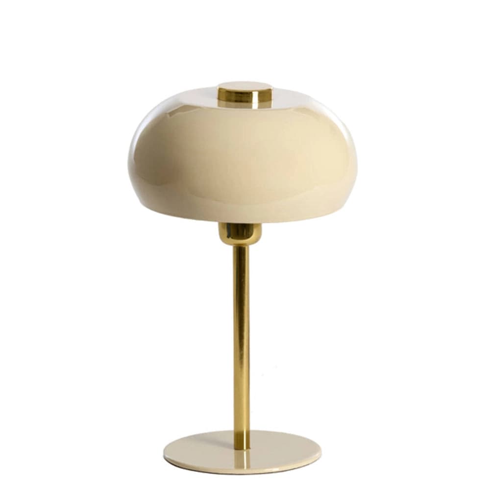 Lámpara de mesa Ø22x34 cm gris claro brillante+oro - LLLS0456