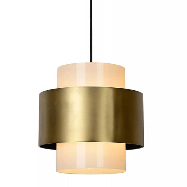 Lámpara colgante metal vidrio empavonado bronce Ø 30 cm E27 - LULC0184