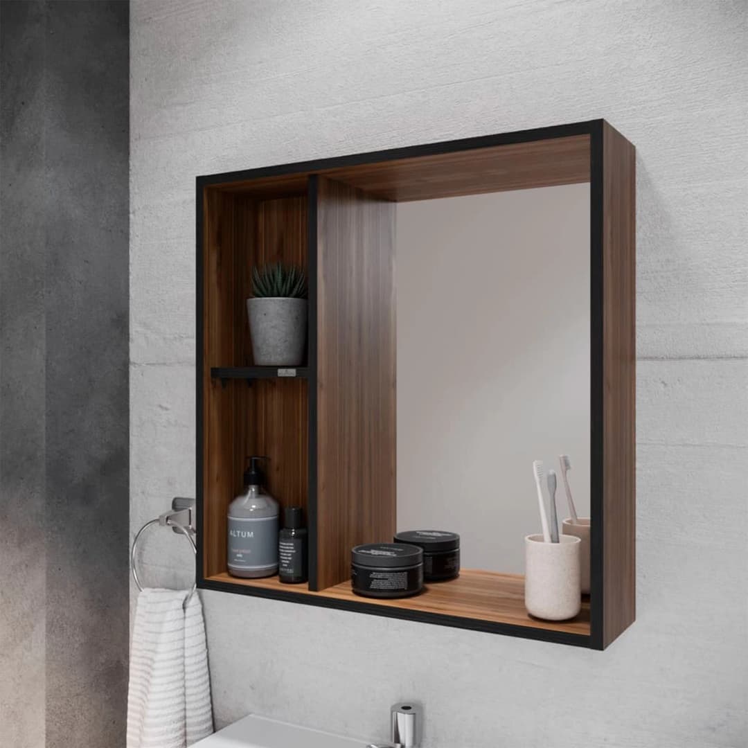 Mueble Espejo Dustry Suspendido Café 600x602x206 mm Gales