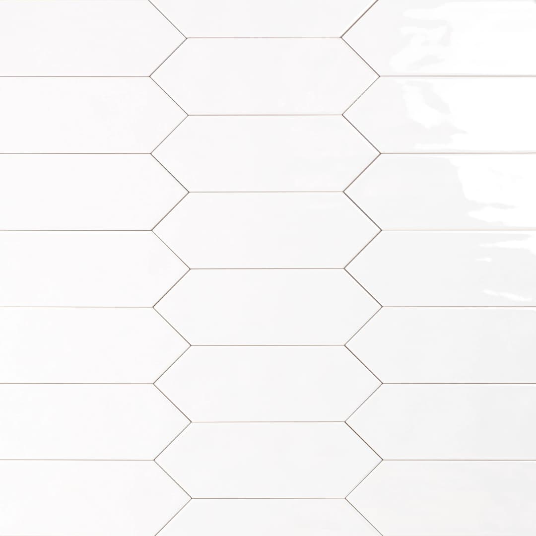Cerámica Muro Picket White Brillante 10x30 cm