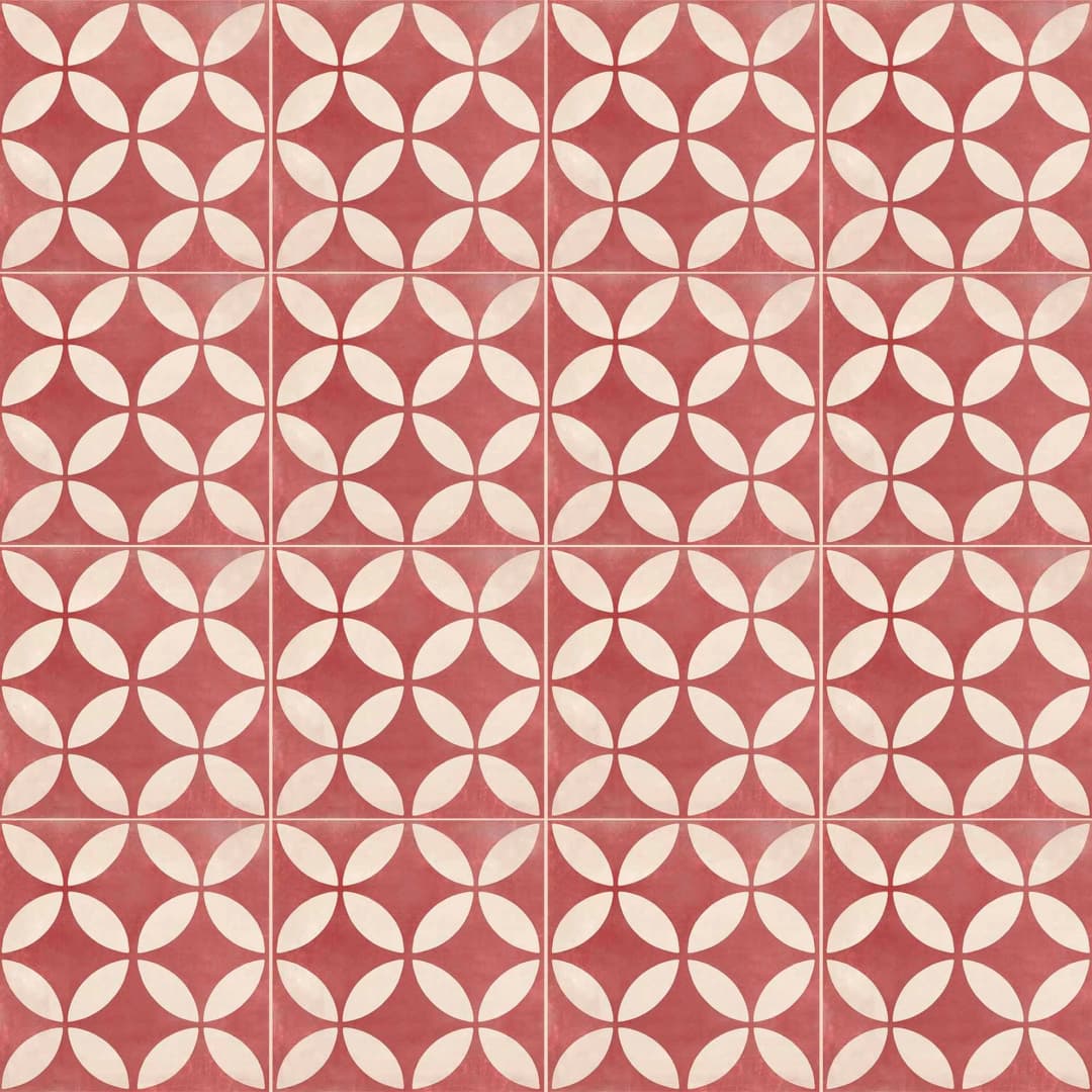 Porcelanato Venti Boost Classic Rojo/Blanco Carpet 1 20x20 cm