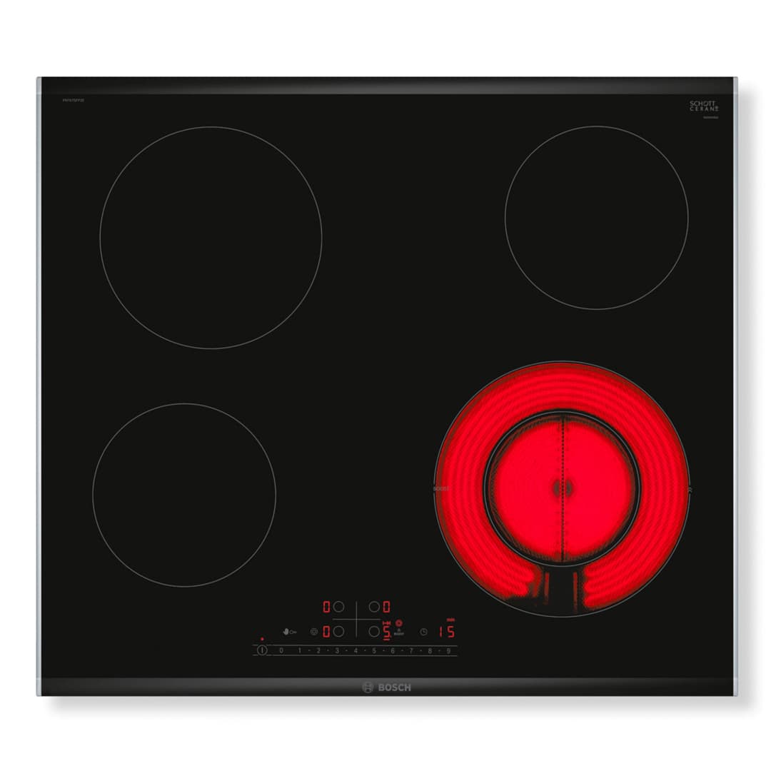 Encimera Vitroeléctrica Cristal 4Z Negro 60 cm