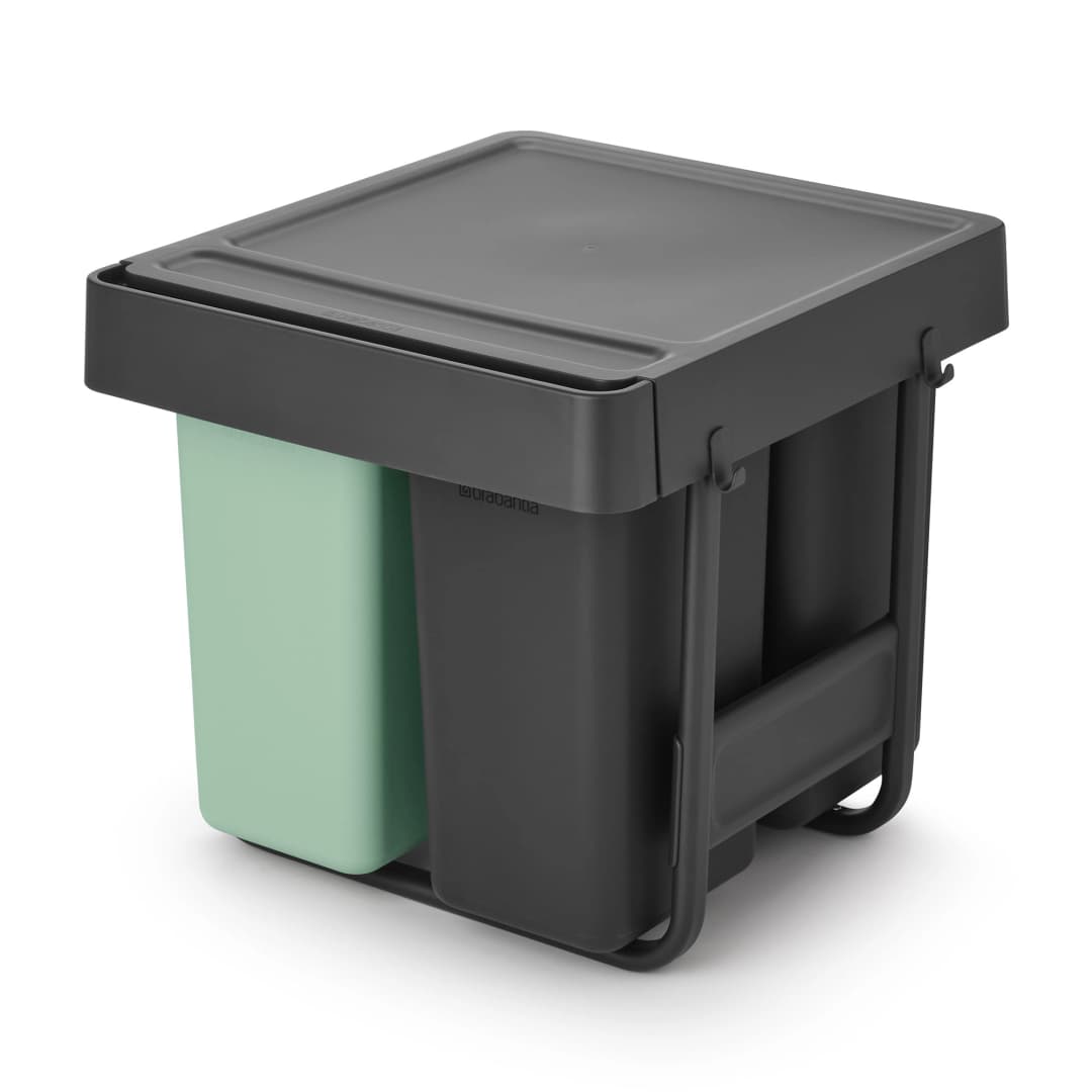 Basurero Soft & Go Built In Dark Grey & Jade Green 10+10+20