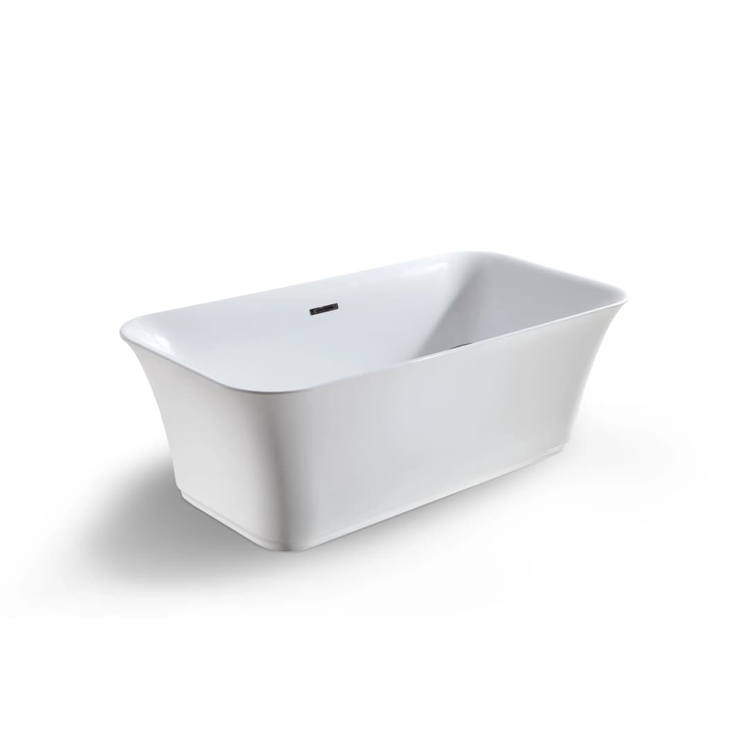 Tina Isla Bold con Rebalse y Desagüe Pop up Rectangular Blanco