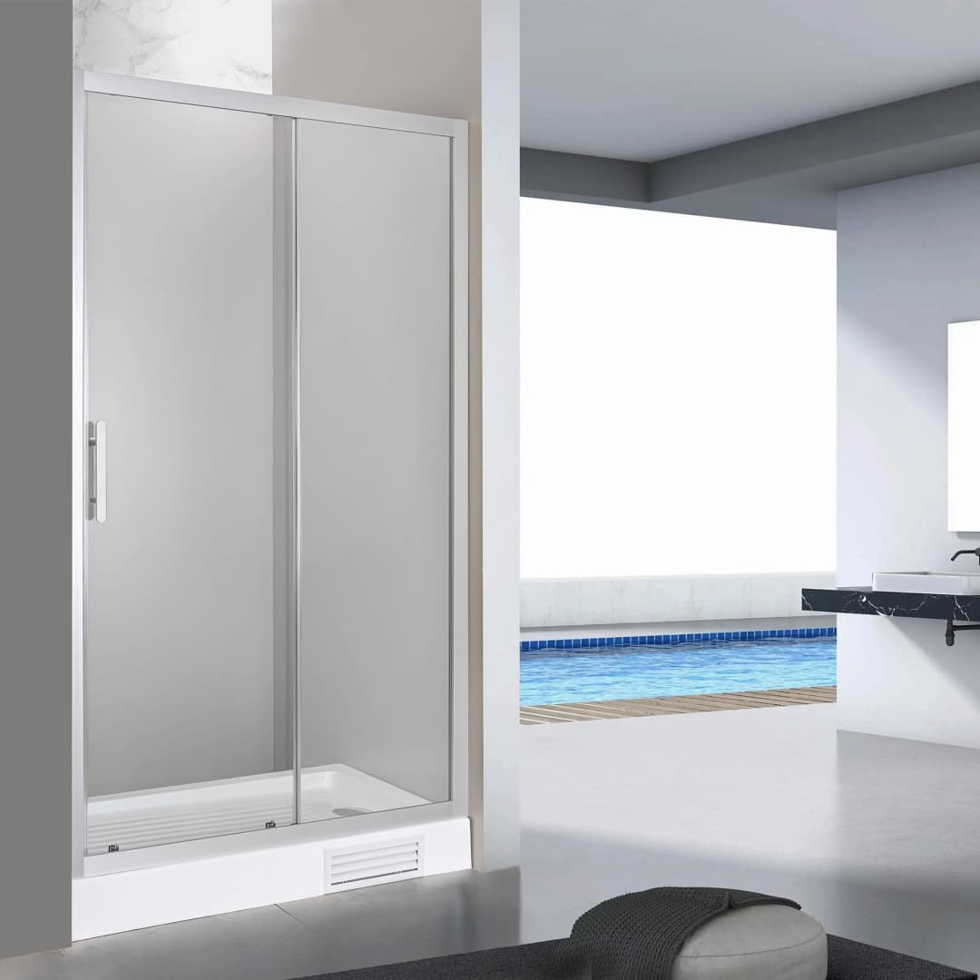 Mampara Ducha Receptáculo Clover 1 Puerta Fija Mate 1400x1980 mm