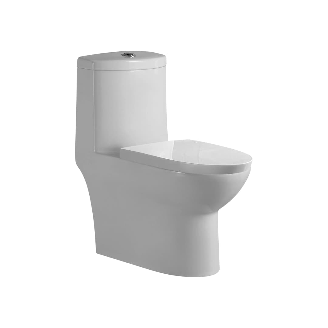 WC Apolo One Piece Descarga Piso con Asiento y Fijaciones Blanco