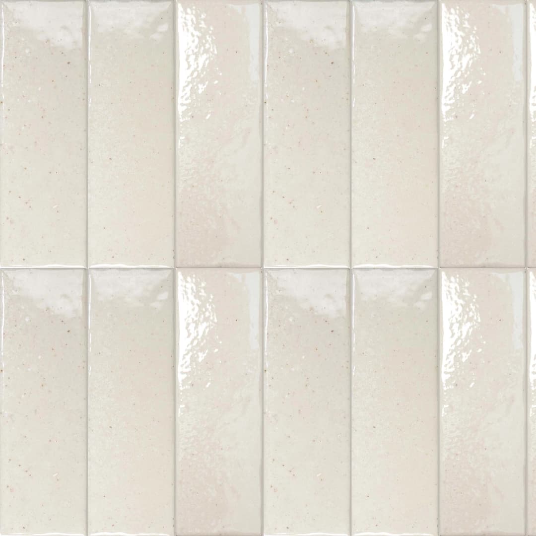 Porcelanato Sabil Flour Blanco Brillo 5x15 cm