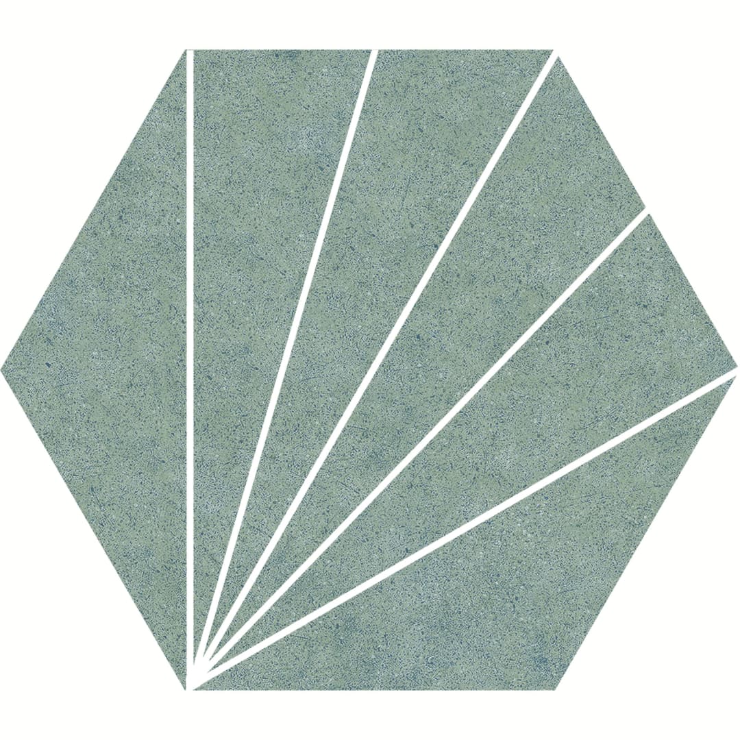Porcelanato Aster Verde Mate Hexagonal 22x25 cm