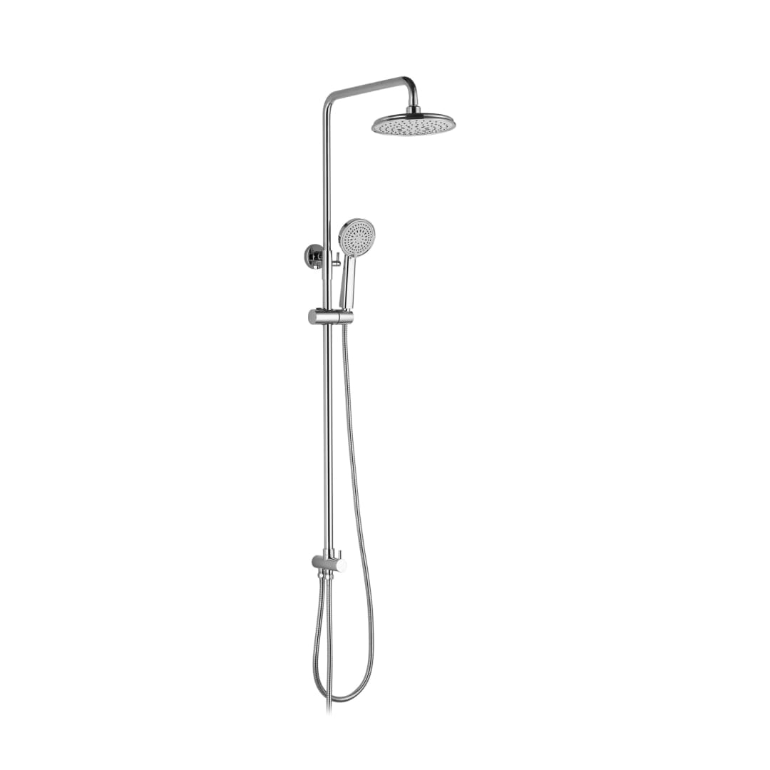 Columna para Ducha Basic sin Mezclador con Ducha Fija, Fono, Flexible y Toma de Agua Cromado