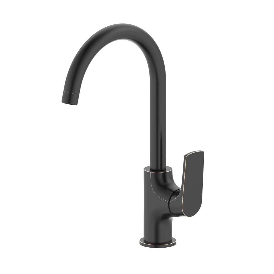 Grifería Magma Cocina Cuello Cisne Negro Envejecido