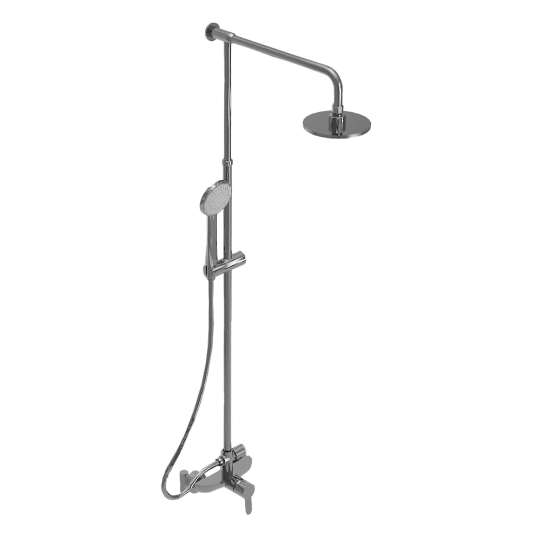 Columna Puelo de Ducha con Ducha Fija y Ducha Teléfono Cromado