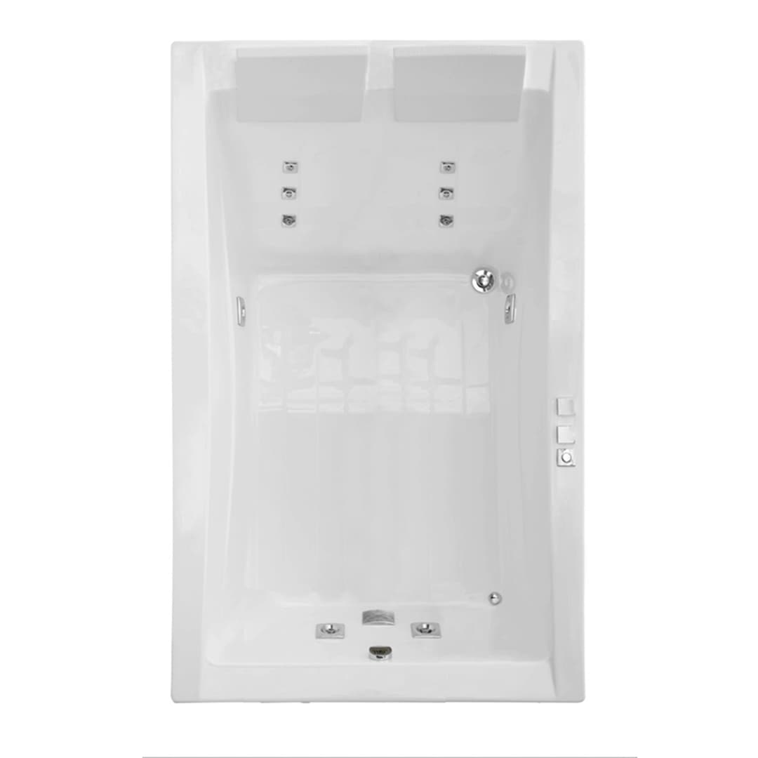 Tina Zen Dupla con Hidromasajes Rectangular Blanco